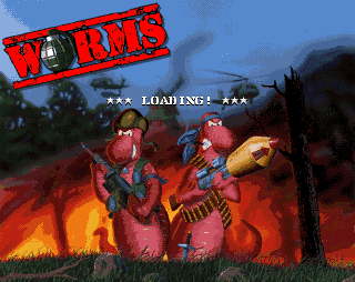 Worms title screen on Amiga